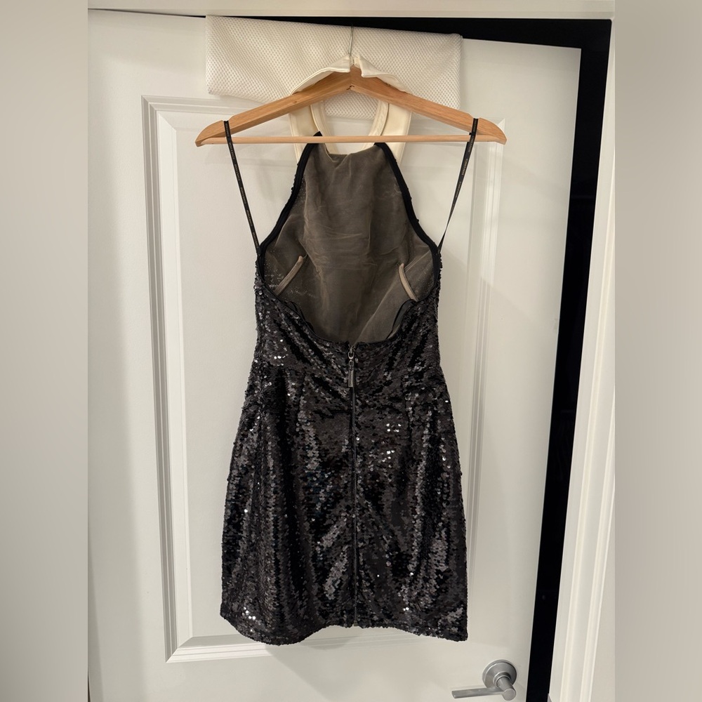 NWOT BRONX AND BANCO Wednesday Sequin Halterneck Mini Dress - Picture 14 of 15